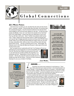 April 2009 - Institute of World Mission