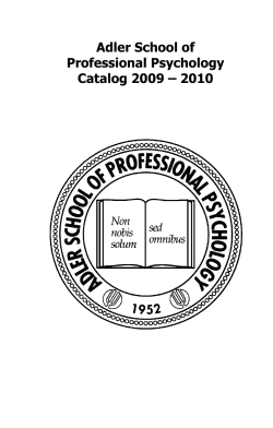 2009 &ndash; 2010 - Adler University