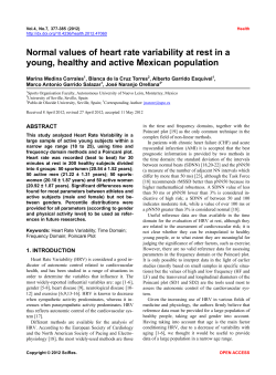 Normal values of heart rate variability at rest in a young, healthy and