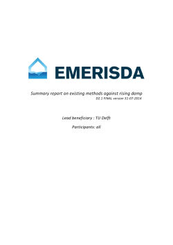 Summary report on existing methods against rising damp