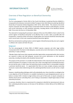 Beneficial Ownership Information Note
