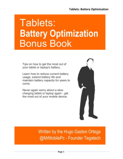 Tablets: Battery Optimization