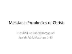 Messianic Prophecies of Christ