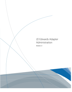 JD Edwards Adapter Administration