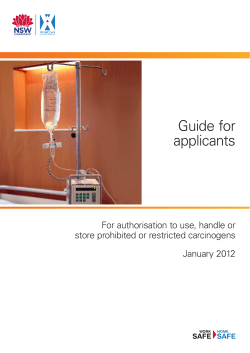 Applicants guide for authorisation to use, handle or