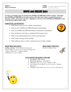 Introduction for Hopes and Dreams