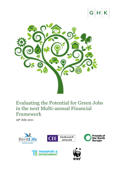 Evaluating the Potential for Green Jobs in the next Multi
