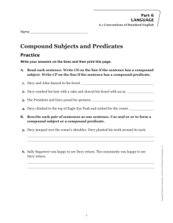 Compound Subjects and Predicates