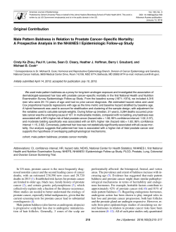 Male Pattern Baldness in Relation to Prostate Cancer&ndash;Specific