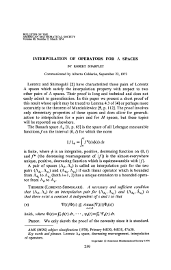 INTERPOLATION OF OPERATORS FOR A SPACES