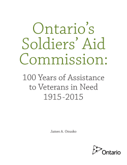 100 Years of Assistance to Veterans in Need 1915