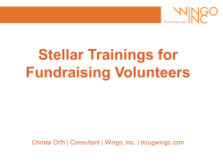 Stellar Trainings for Fundraising Volunteers