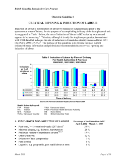 Cervical Ripening and Induction of Labour