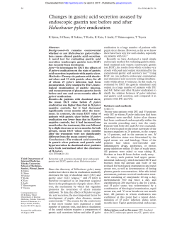 Changes in gastric acid secretion assayed by