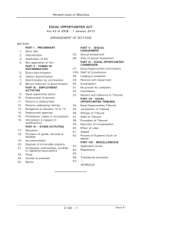 equal opportunities act - Attorney General`s Office
