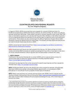 September 2016 ELEVATING DELAYED DACA RENEWAL