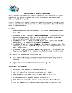 Identification of Organic Compounds History: We have five