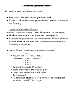 Chemical Equations Notes