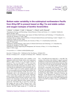 Bottom water variability in the subtropical northwestern Pacific from