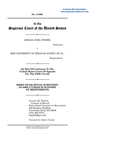 Brief amici curiae of 823 Social Scientists filed.
