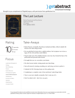 The Last Lecture