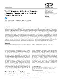 Social Structure, Infectious Diseases, Disasters, Secularism, and