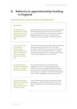Reforms to apprenticeship funding in England