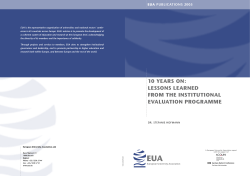 10 years on: Lessons learned from the Institutional Evaluation