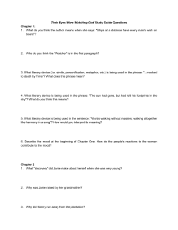 Their Eyes Were Watching God Study Guide Questions Chapter 1: 1