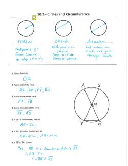 10.1 Notes - Circles and Circumference KEY