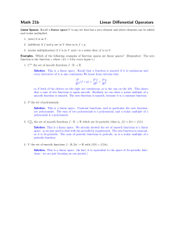 Math 21b Linear Differential Operators
