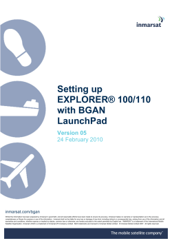 Setting up EXPLORER&reg; 100/110 with BGAN LaunchPad