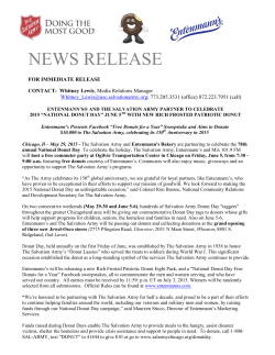 news release - The Salvation Army Metropolitan Division