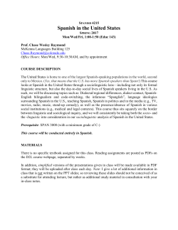 Spanish in the United States - University of Colorado Boulder