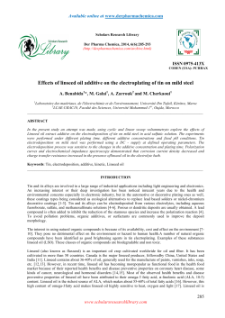 Effects of linseed oil additive on the electroplating of tin on mild steel