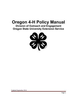 Oregon 4-H Policy Manual - Oregon State University