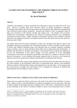 ALTERNATIVE DEVELOPMENT - United Nations Office on Drugs