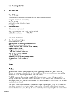 The Marriage Service &para; Introduction The