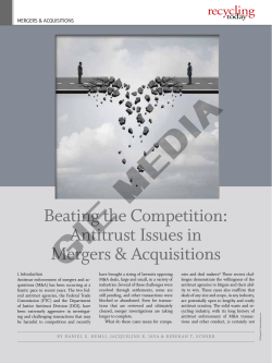 Beating the Competition: Antitrust Issues in Mergers