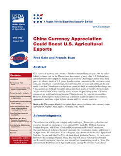 China Currency Appreciation Could Boost U.S. Agricultural Exports