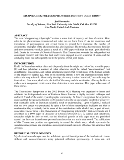 disappearing polymorphs. where did they come