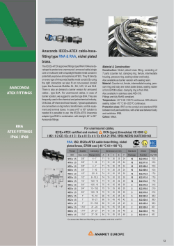 RNA ATEX FITTINGS IP66 / IP68 ANACONDA ATEX FITTINGS