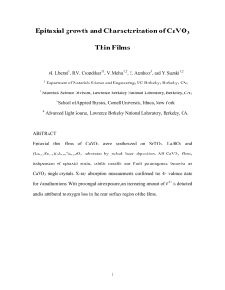 Epitaxial growth and Characterization of CaVO3 Thin Films