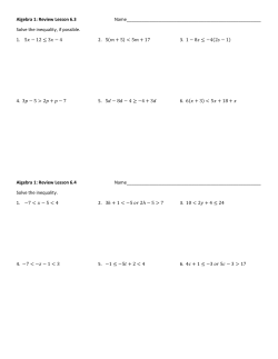 Algebra 1: Review Lesson 6.3