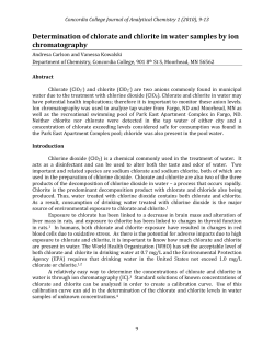 Determination of chlorate and chlorite in water samples by ion