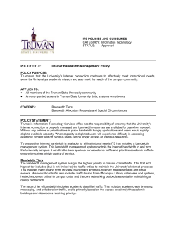 Bandwidth Management - Information Technology Services