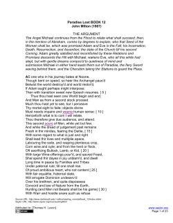 Paradise Lost BOOK 12 John Milton (1667) THE ARGUMENT The