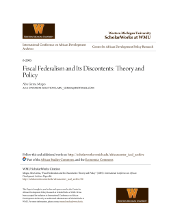 Fiscal Federalism and Its Discontents: Theory and Policy