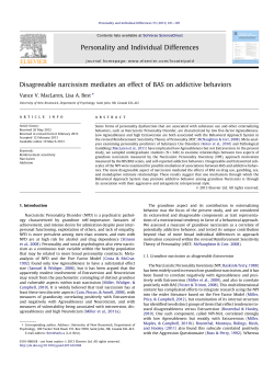 Disagreeable narcissism mediates an effect of