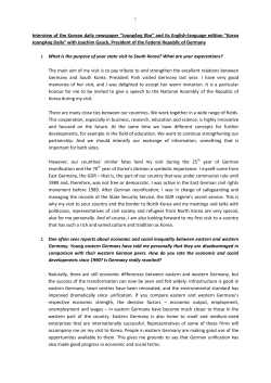 Interview of the Korean daily newspaper &ldquo;JoongAng Ilbo&rdquo; and its